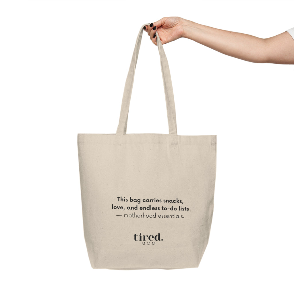 Tired Mom Motherhood Essentials - Canvas Shopping Tote