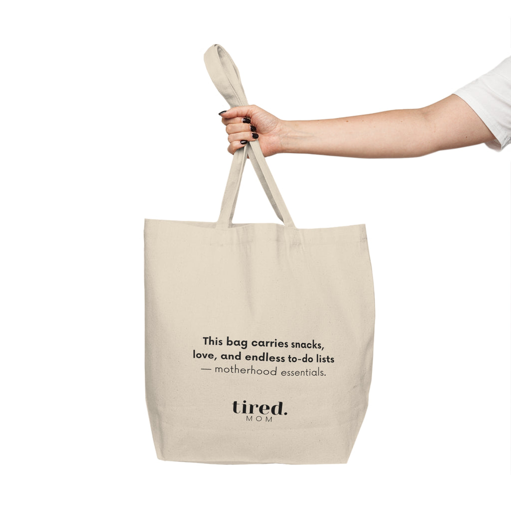 Tired Mom Motherhood Essentials - Canvas Shopping Tote